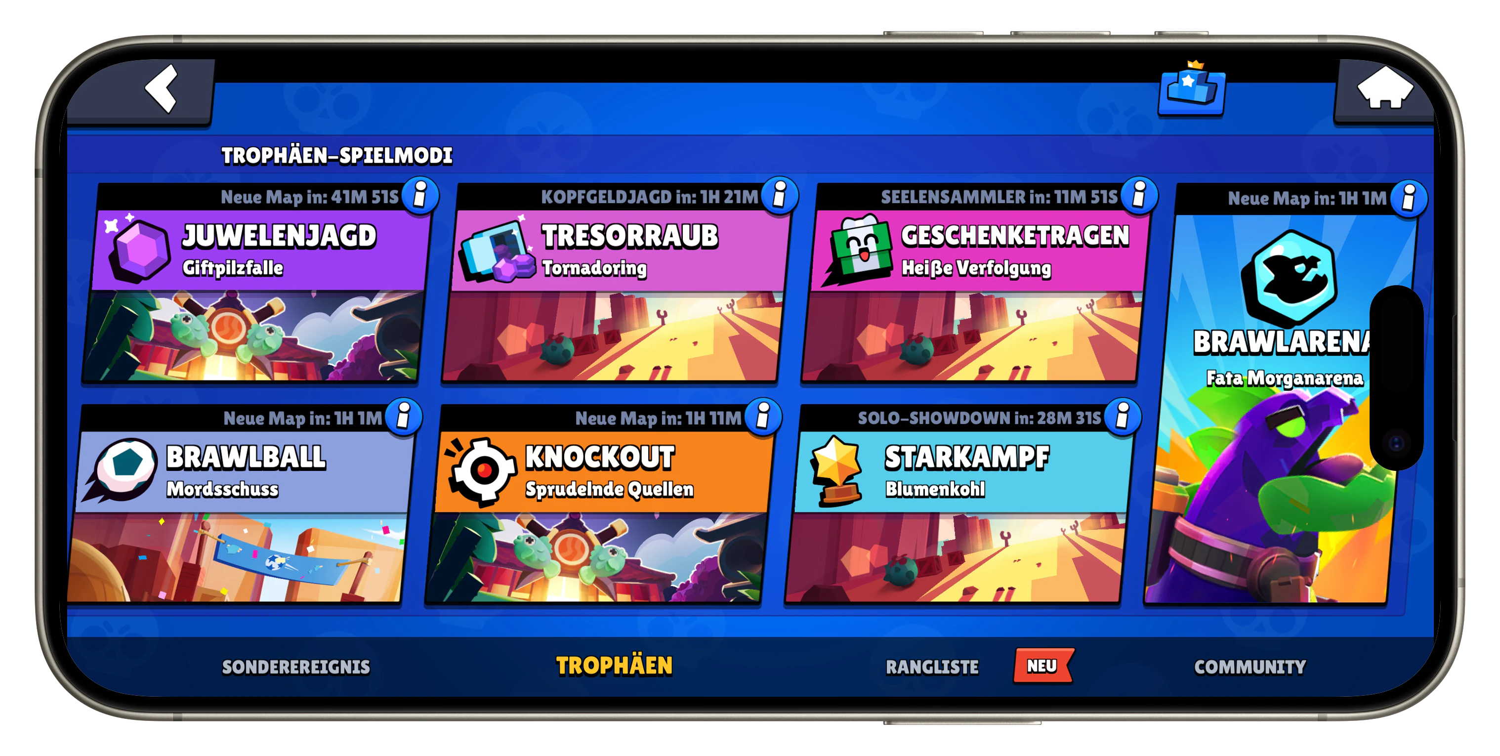 Spielmodi-Auswahl in Nulls Brawl