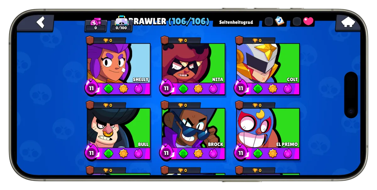 Brawler-Auswahl in Nulls Brawl