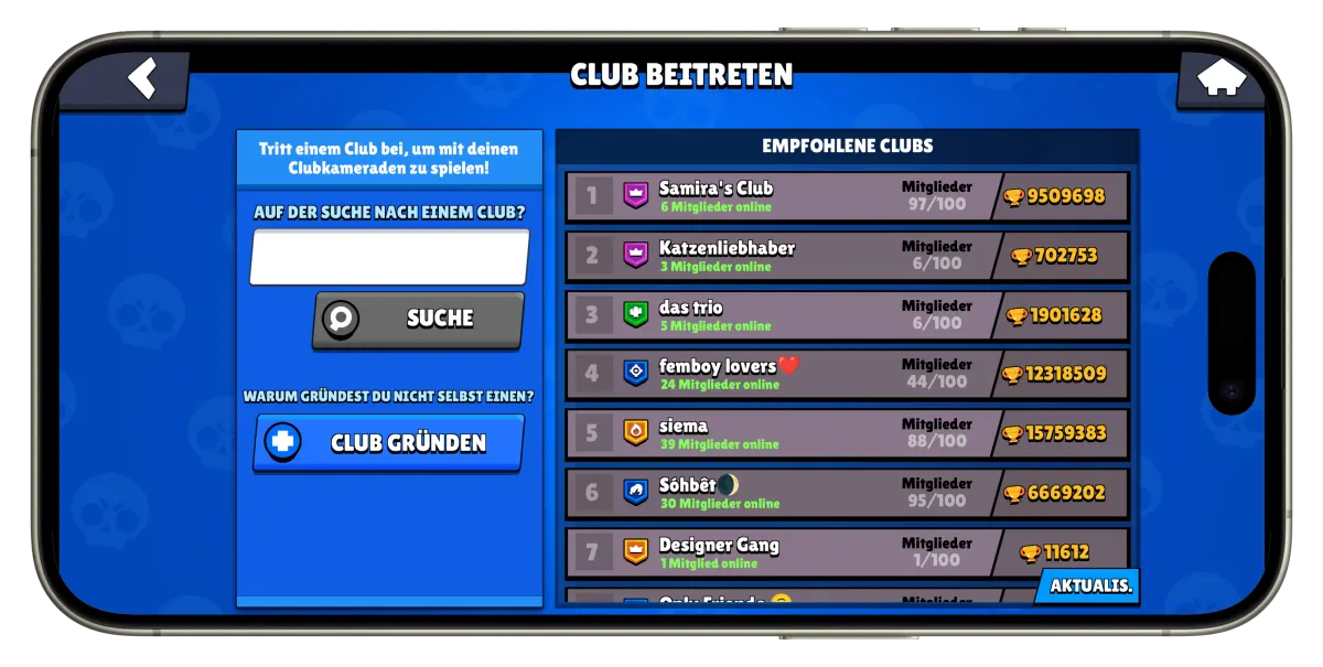 Club beitreten in Nulls Brawl