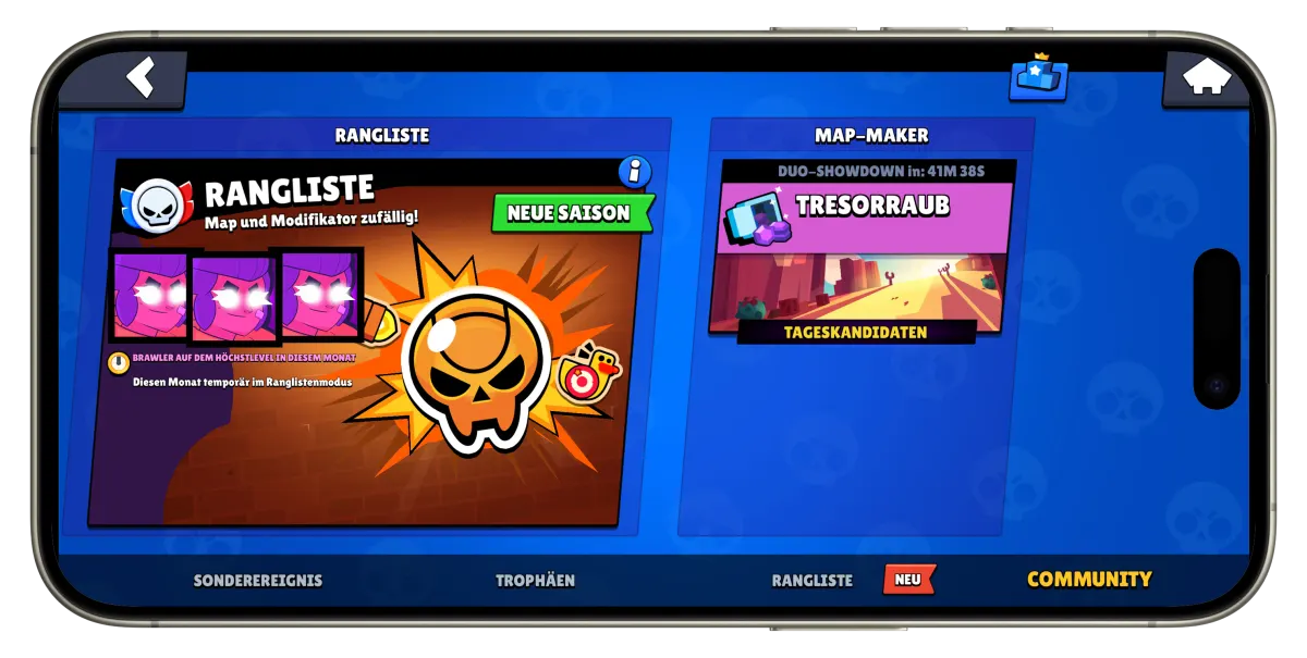 Rangliste und Map Maker in Nulls Brawl