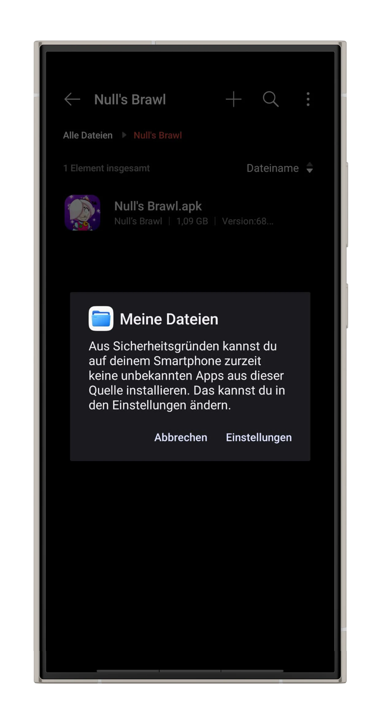 Installation aus unbekannten Quellen erlauben