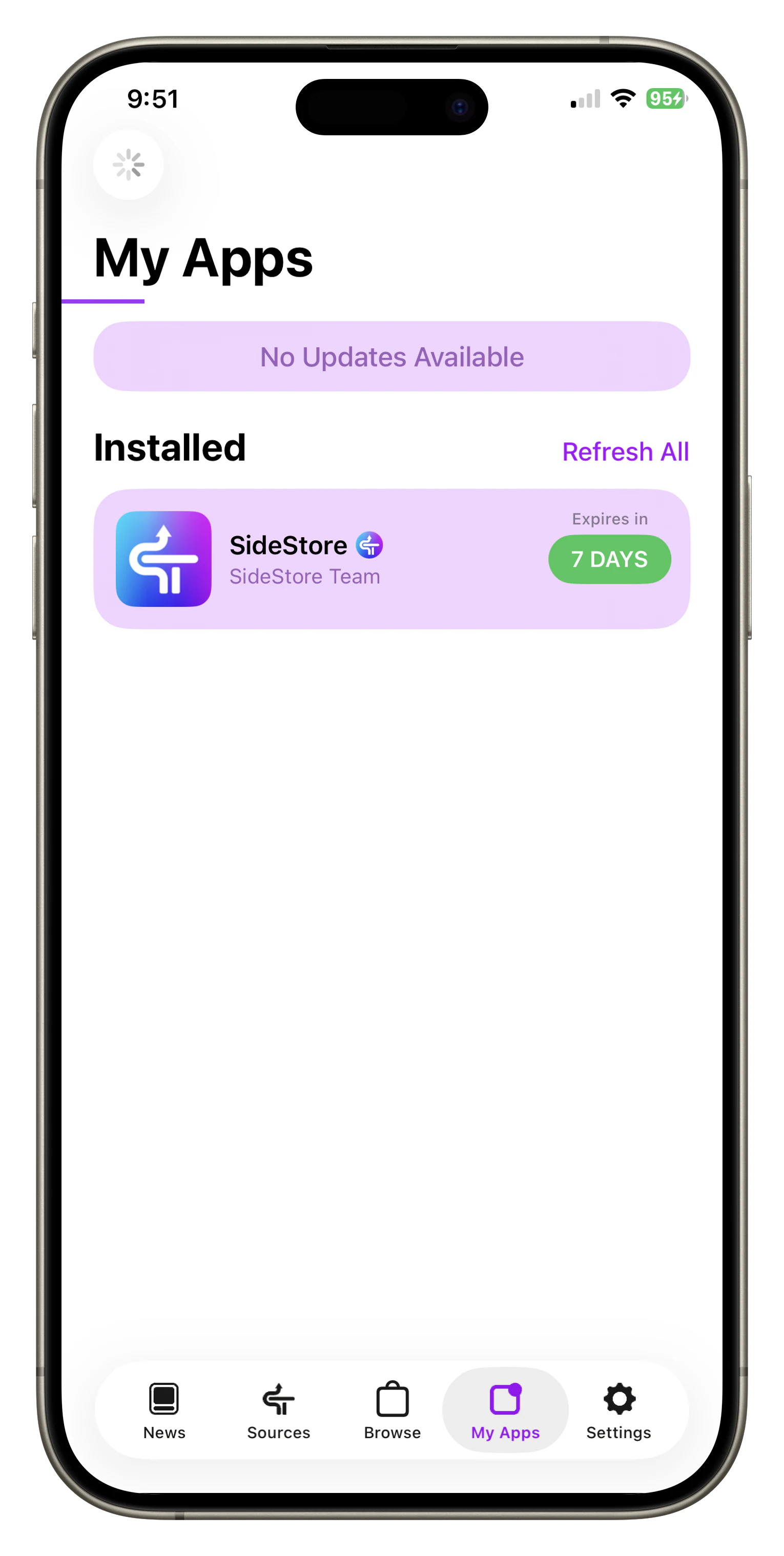 SideStore, Meine Apps