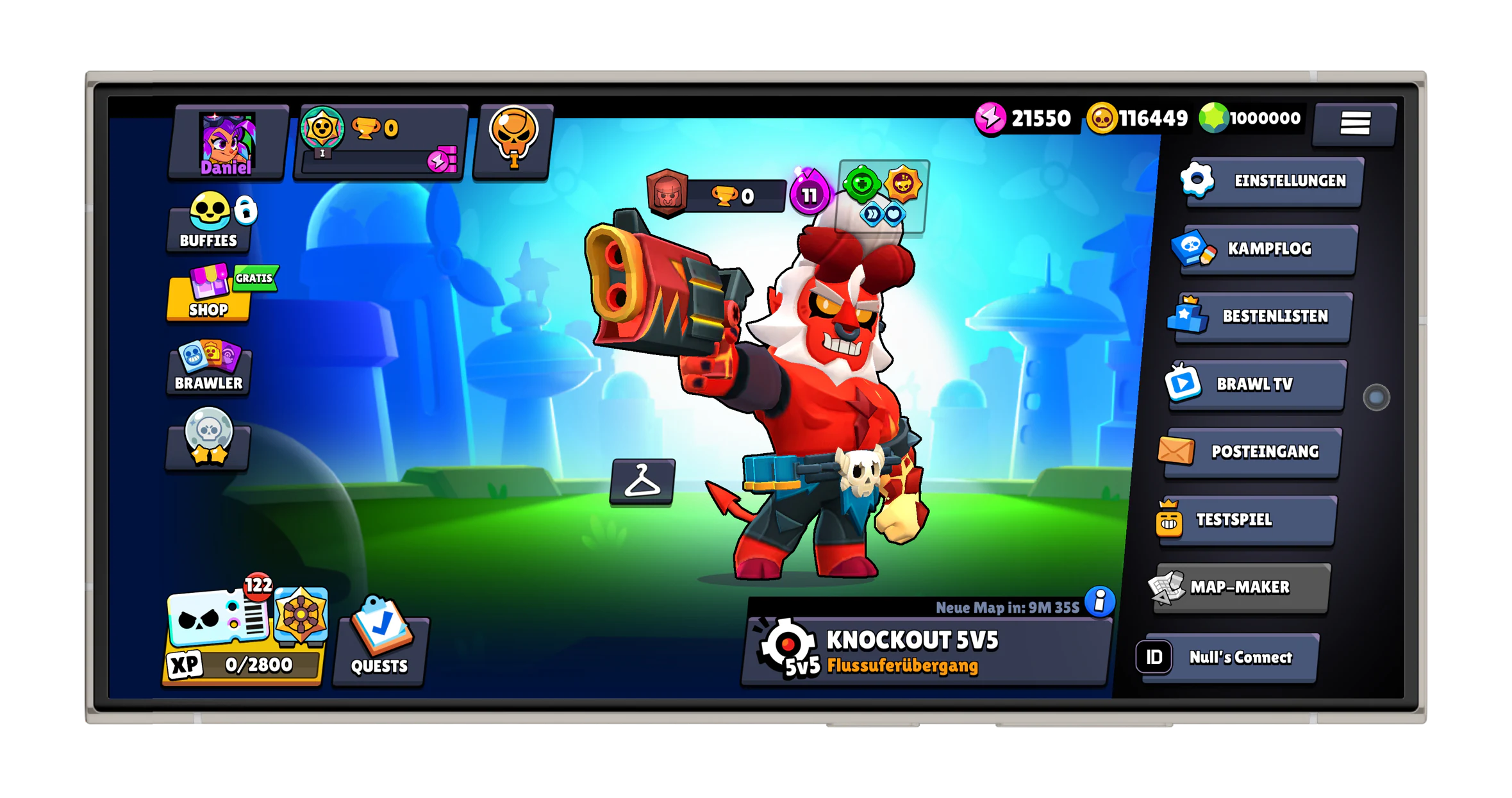 Einstellungen in Nulls Brawl öffnen
